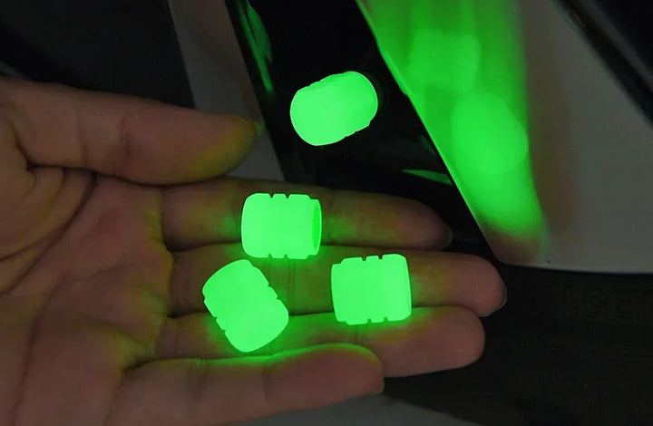 Tapas de Válvula Fluorescentes 4 piezas Verde